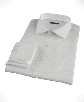 Gray Mini Grid Fitted Dress Shirt 