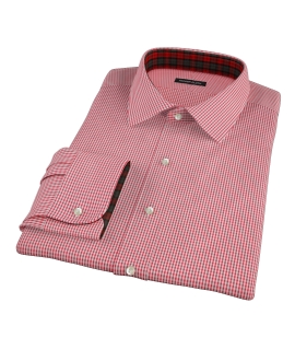 Regiment Red Mini Gingham Fitted Shirt 