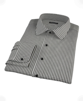 Small Black Gingham Custom Made Shirt 