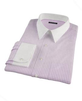 Madison Wrinkle-Resistant Pink Grid Custom Dress Shirt 