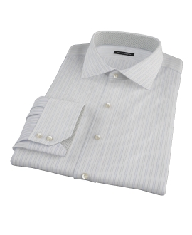Blue and Green Stripe Fitted Shirt 