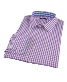 Purple Aster Gingham Men's Dress Shirt 
