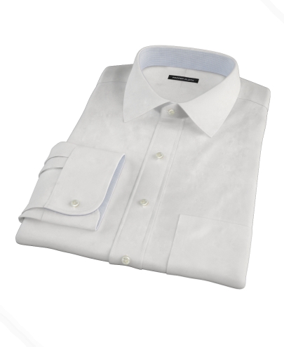 White Fine Twill Fitted Shirt 