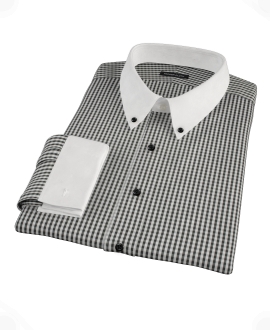 Small Black Gingham Dress Shirt 