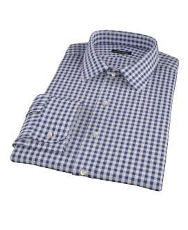 Navy Gingham Custom Dress Shirt 