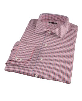 Red and Navy Mini Gingham Tailor Made Shirt 
