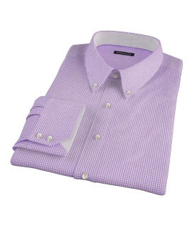 Lavender Mini Gingham Custom Dress Shirt 