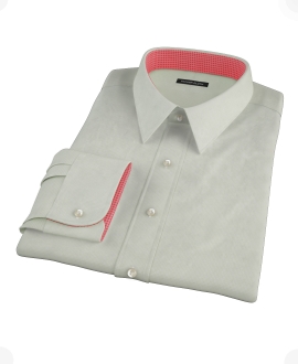 Soft Green Basketweave Fitted Dress Shirt 