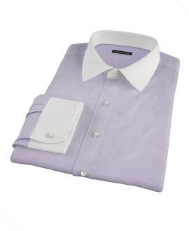 Purple Mini Grid Dress Shirt 