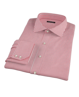 Red Medium Check Fitted Shirt 