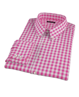 Pink Large Gingham Custom Made Shirt 