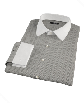 Black Glen Plaid Fitted Dress Shirt 