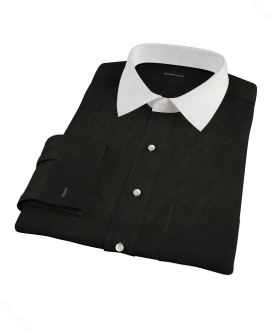 Black Broadcloth Men's Dress Shirt 
