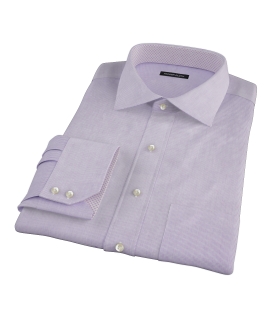 Purple Mini Grid Fitted Dress Shirt 