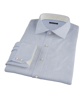 Light Blue Glen Plaid Fitted Dress Shirt 