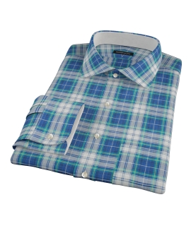 Blue Green Reversible Plaid Dress Shirt 