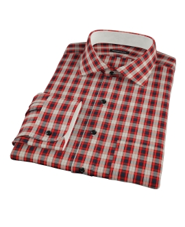 Mandarin Orange Plaid Custom Made Shirt 