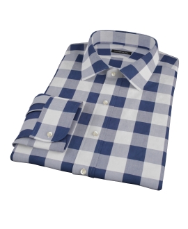 Extra Large Navy Gingham Tailor Made Shirt 