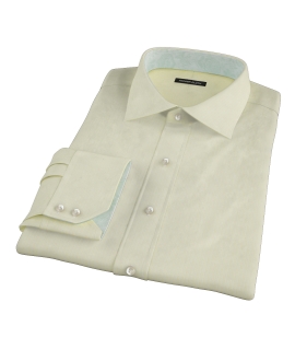 Yellow End-on-End Stripe Fitted Dress Shirt 