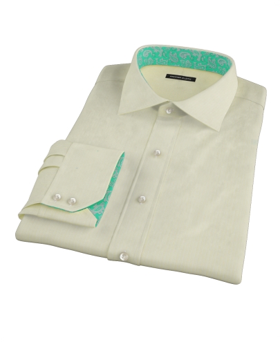 Yellow End-on-End Stripe Men's Dress Shirt 