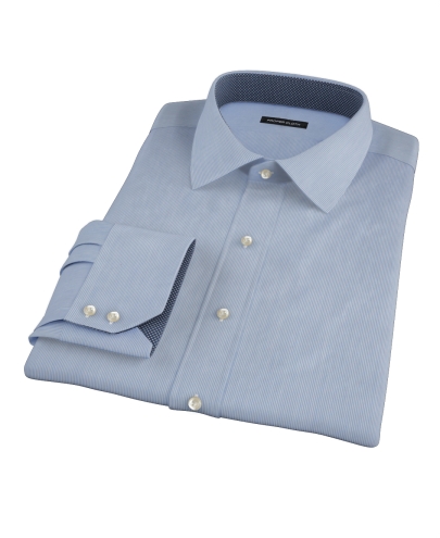 Albini Blue Fine Stripe Tailor Made Shirt 