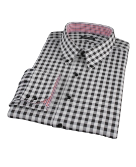 Black Large Gingham Tailor Made Shirt 
