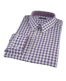 Eggplant Large Gingham Fitted Shirt 