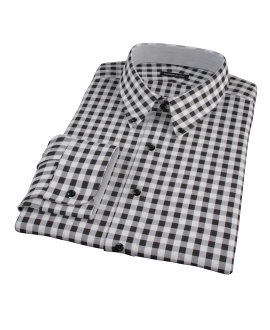 Black Large Gingham Custom Made Shirt 
