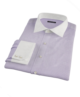 Purple Mini Grid Custom Dress Shirt 