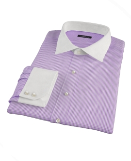Lavender Mini Gingham Men's Dress Shirt 