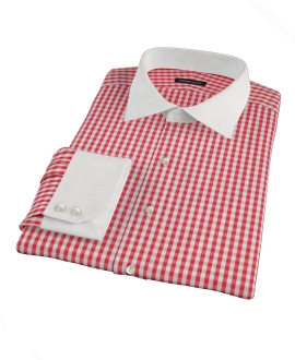 Union Red Gingham Fitted Dress Shirt 