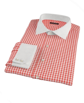 Red Gingham Men's Dress Shirt 