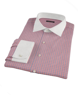 Red and Navy Mini Gingham Tailor Made Shirt 