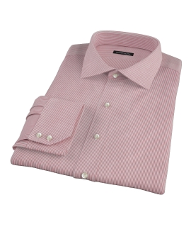 100s Red University Stripe Fitted Shirt 