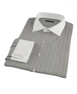Black Glen Plaid Fitted Dress Shirt 