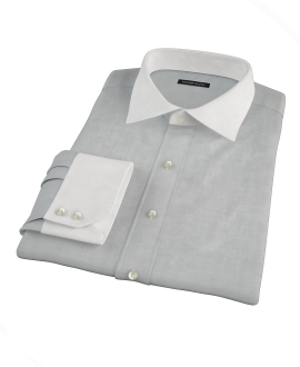 Light Gray Herringbone Tailor Made Shirt 