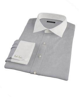 Jones Charcoal Grey End-on-End Custom Made Shirt 