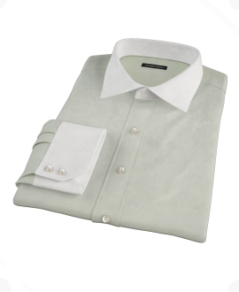 Soft Green Basketweave Men's Dress Shirt 