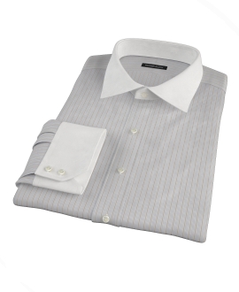 Tan and Blue Multi Stripe Custom Made Shirt 