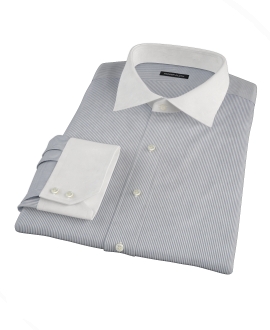100s Navy Stripe Dress Shirt 