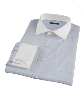 Light Blue and Black Window Grid Dress Shirt 