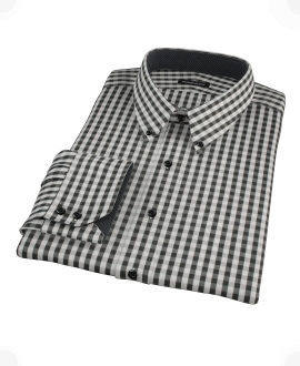 Black Classic Gingham Custom Dress Shirt 