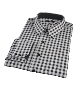 Black Large Gingham Dress Shirt 