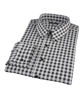 Black Large Gingham Tailor Made Shirt 