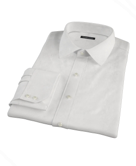 Albini White Broadcloth Men's Dress Shirt 