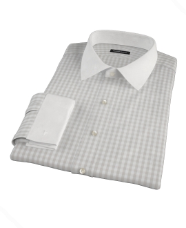 Pale Gray Gingham Dress Shirt 