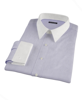 Albini Purple Superfine Stripe Dress Shirt 