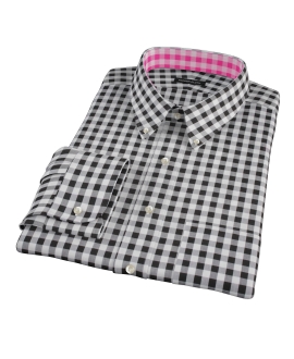 Black Large Gingham Tailor Made Shirt 