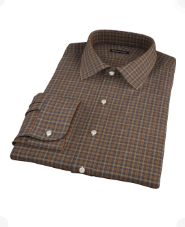 Brown Tartan Custom Made Shirt 