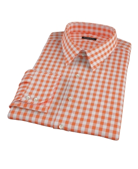 Orange Large Gingham Fitted Shirt 
